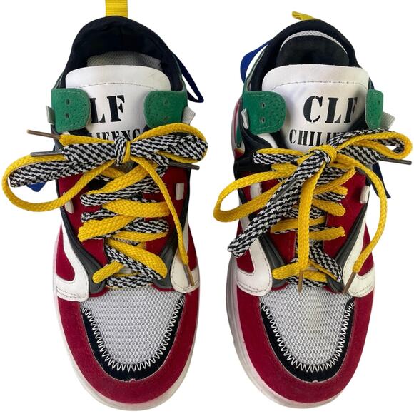 CLF Chilifeng Multi Primary Color Funky Suede Streetwear Sneaker Multi Laces S39 - Picture 9 of 14